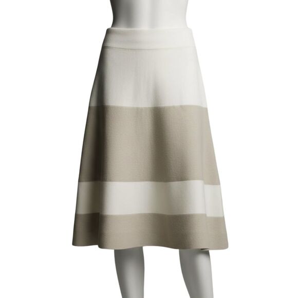 J Crew Collection Silk Linen A-Line Ivory Beige Skirt 4 - Picture 1 of 14